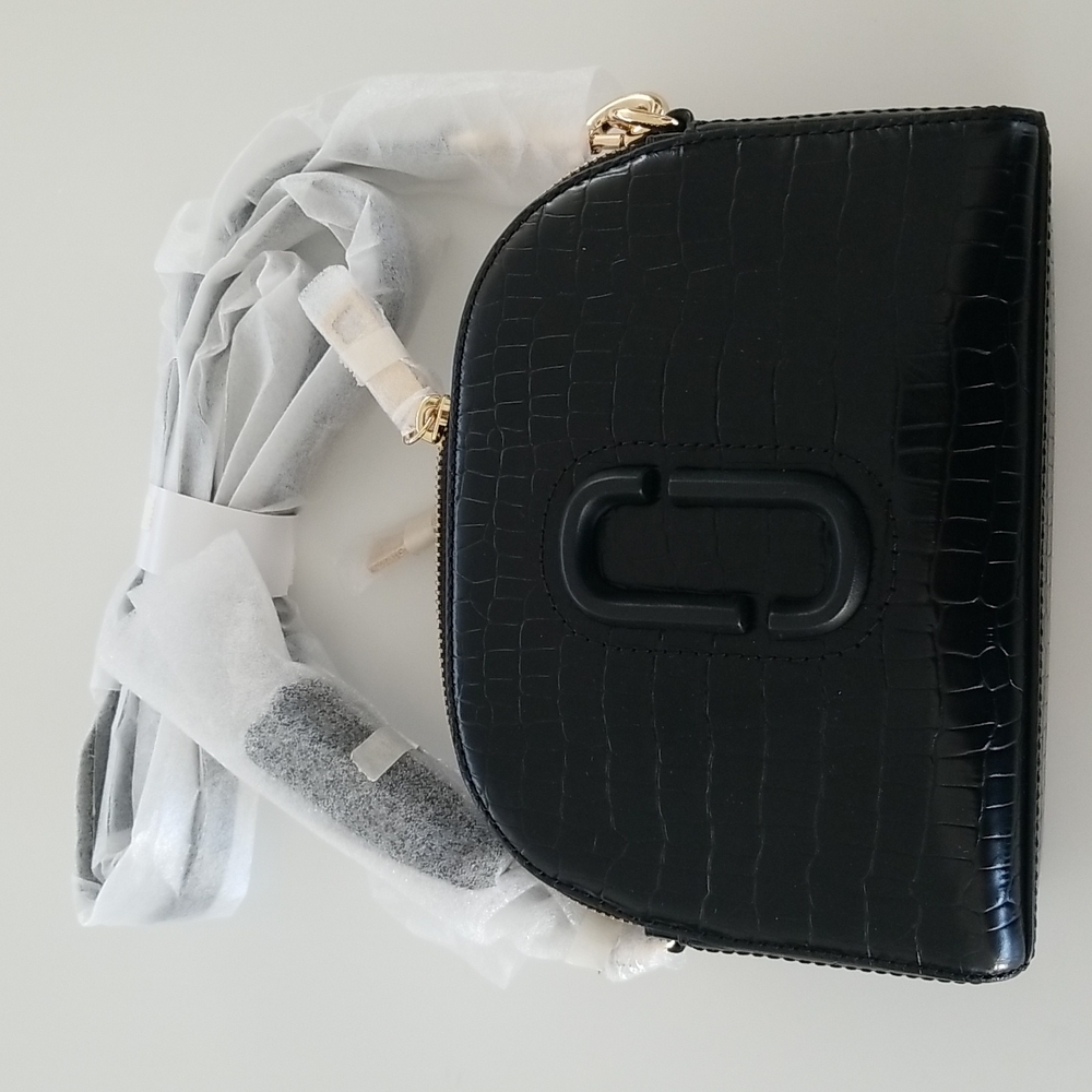 NWT Marc Jacobs Shutter Croc - Embossed Leather Crossbody Bag - Picture 3 of 8